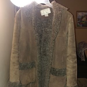BROWN SUEDE SHERLING COAT